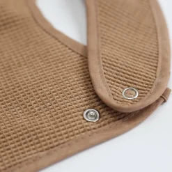 Trois Kilos Sept Lot de 6 bavoirs de naissance Nid d'abeille Beige-Choco