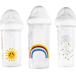 New Le Biberon Français Lot de 3 biberons anti colique gigognes Rainbow Arc-en-ciel (360 ml et 210 ml)