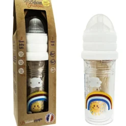New Le Biberon Français Lot de 3 biberons anti colique gigognes Rainbow Arc-en-ciel (360 ml et 210 ml)