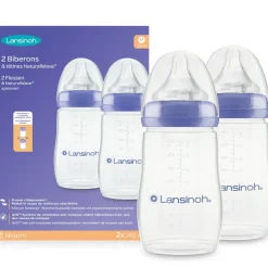 Outlet Lansinoh Lot de 2 biberons et tétines Natural Wave® spécial allaitement (240 ml)