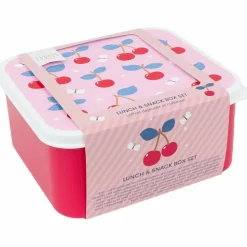 A Little Lovely Company Lot de 4 boîtes à goûter Cerises
