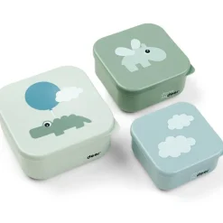 Outlet Done by Deer Lot de 3 boîtes à goûter Happy clouds vert