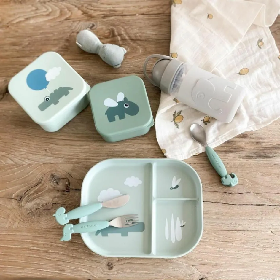 Outlet Done by Deer Lot de 3 boîtes à goûter Happy clouds vert