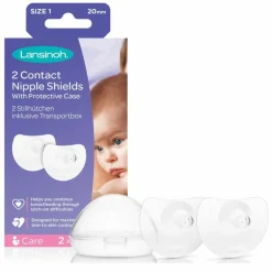 Hot Lansinoh Lot de 2 bouts de sein contact T1 (20 mm)