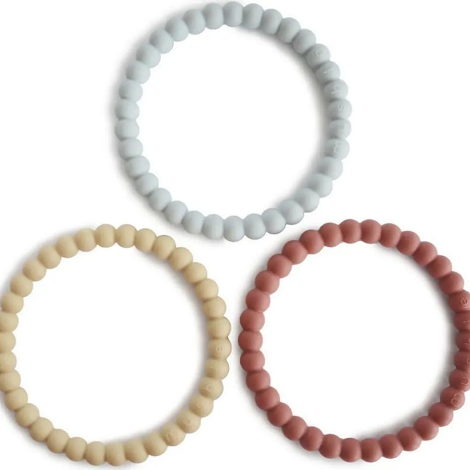 Lot de 3 bracelets de dentition Pearl Mellow-Terracotta-Periwinkle|Mushie Clearance