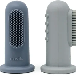 Outlet Mushie Lot de 2 brosses à dent à doigt Tradewinds-Stone