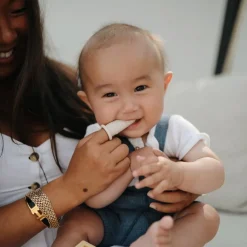 Outlet Mushie Lot de 2 brosses à dent à doigt Shifting sand-Cambridge blue