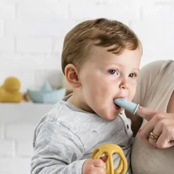 Hot Nattou Lot de 2 brosses à dents à doigt bleu + étui de protection