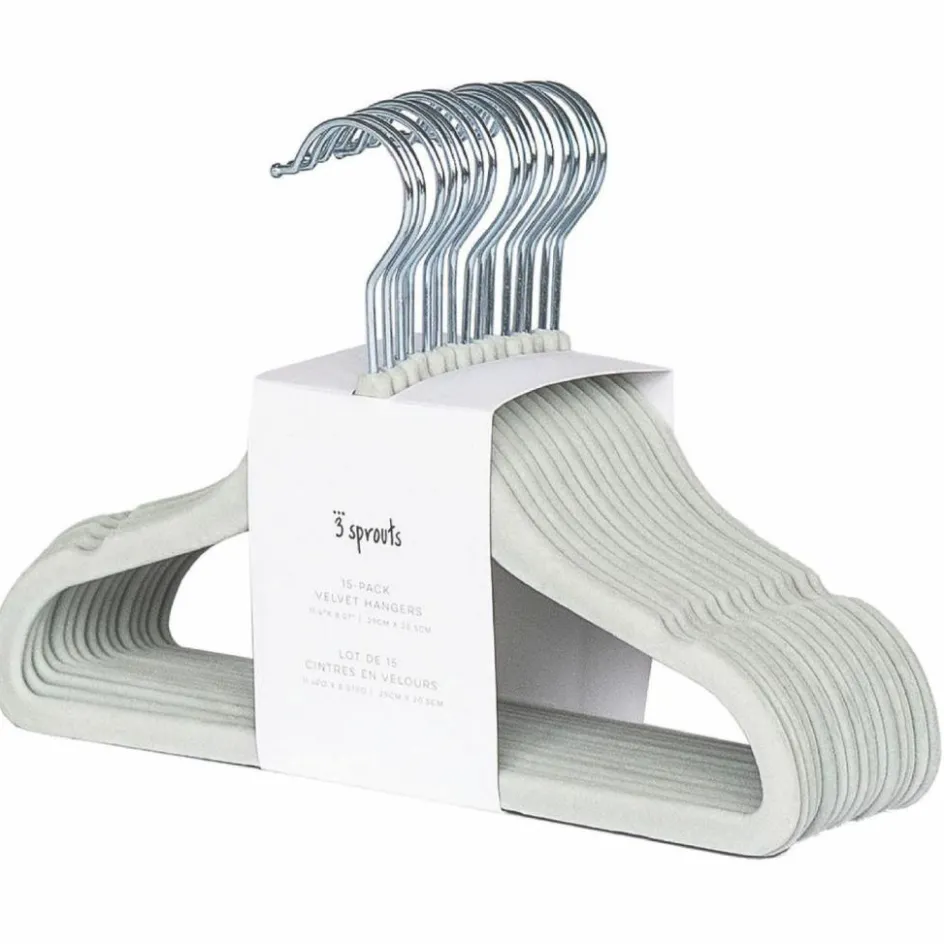 Sale 3 sprouts Lot de 15 cintres en velours écume