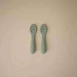 Clearance Mushie Lot de 2 cuillères d'apprentissage Cambridge Blue-Shifting Sand