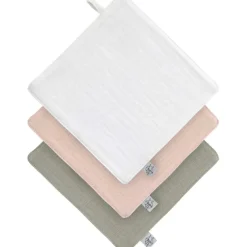 Lot de 3 débarbouillettes blanc cassé-rose poudré-olive|Lässig Online