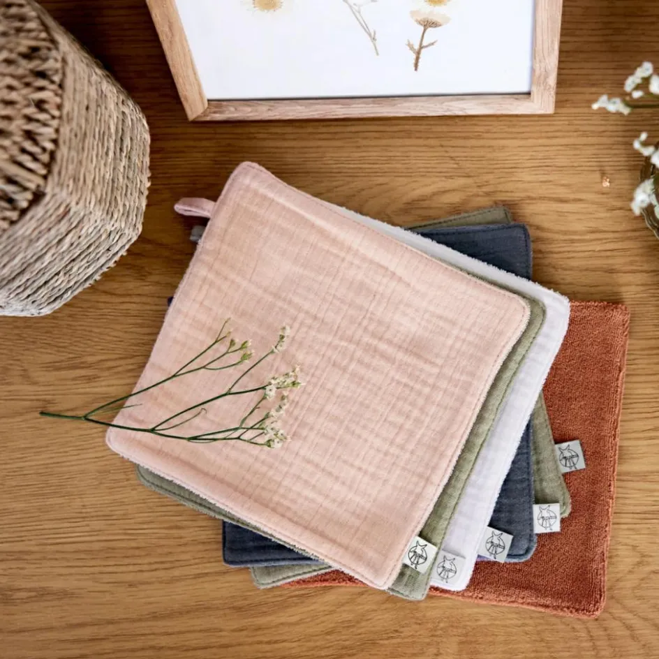 Clearance Lässig Lot de 3 débarbouillettes olive-rouille-anthracite