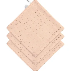 Lot de 3 débarbouillettes Pois rose-pêche|Lässig Online