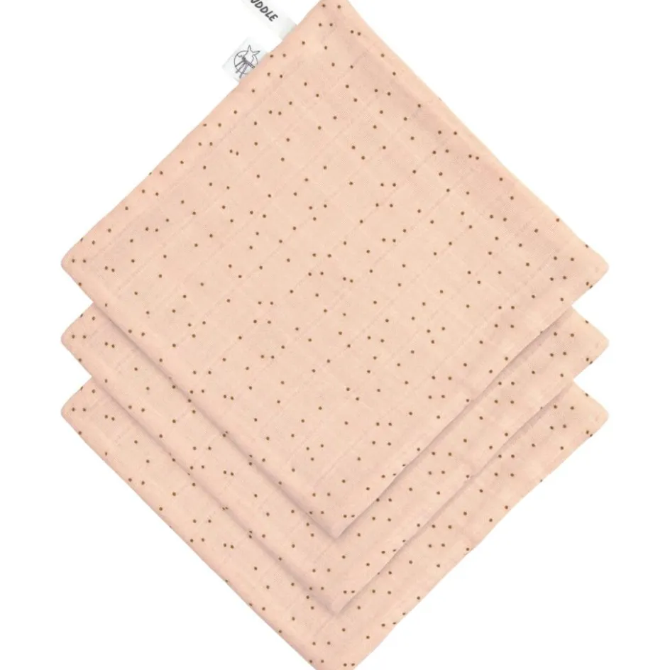 Lot de 3 débarbouillettes Pois rose-pêche|Lässig Online