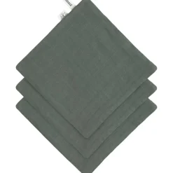 Lot de 3 débarbouillettes vert pétrole|Lässig New