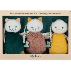 Lot de 3 doudous chats sensoriels Stimuli|Kaloo Hot