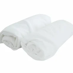 Lot de 2 draps housses coton blancs (70 x 140 cm)|Domiva Discount
