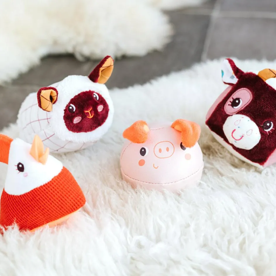 Hot Lilliputiens Lot de 4 formes hochets Ferme