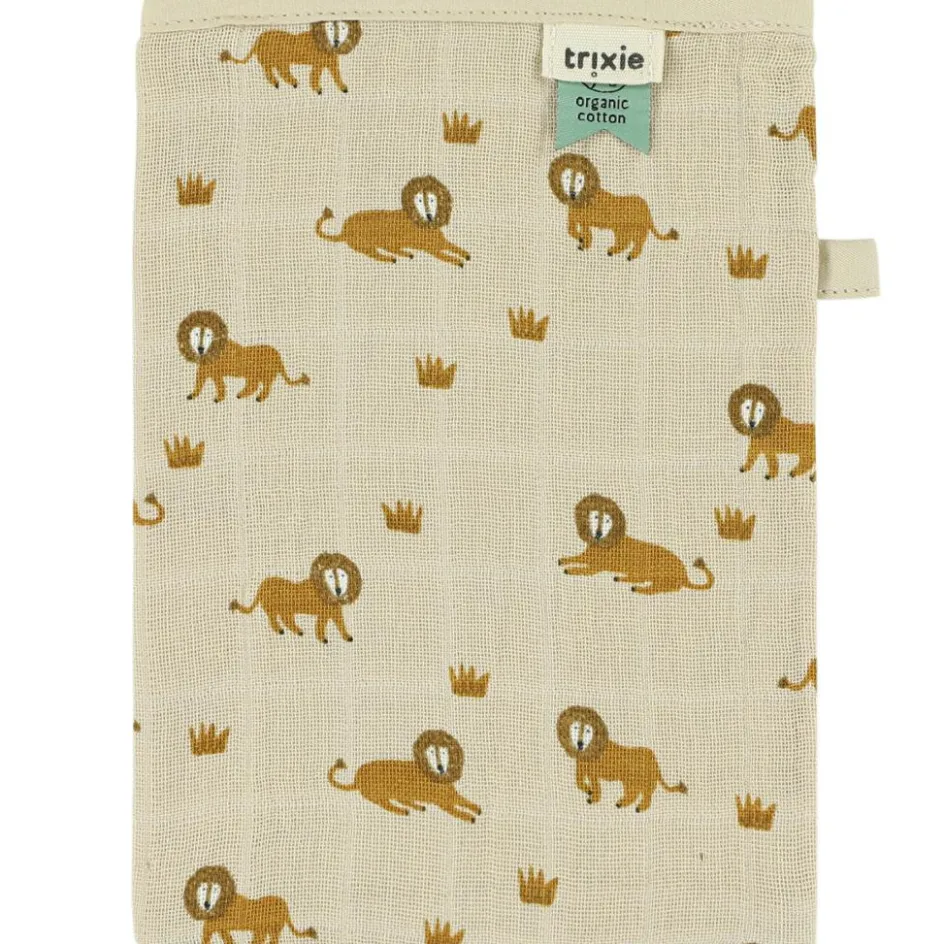 Best Trixie Lot de 3 gants de toilette en mousseline Lively Lion