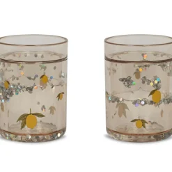 Konges Slojd Lot de 2 gobelets à paillettes Lemon
