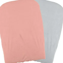 Best Domiva Lot de 2 housses matelas à langer pêche et perle (50 x 75 cm)