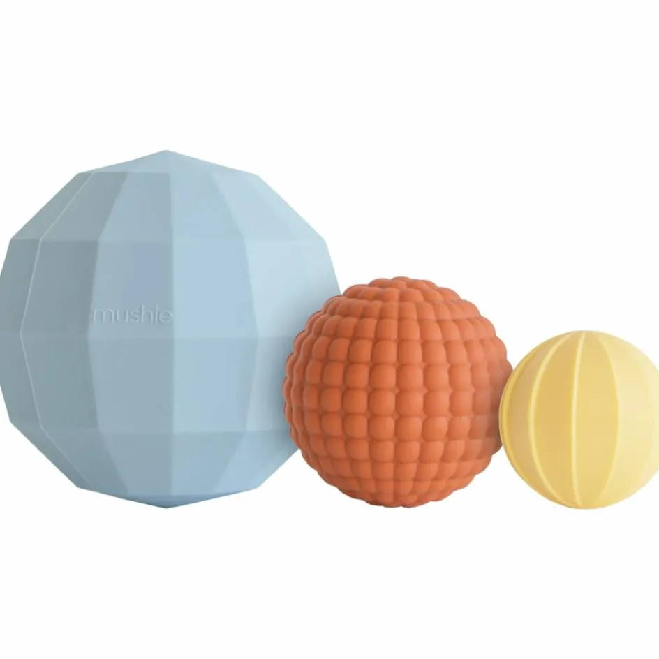 Lot de 3 jouets sensoriels Nesting Spheres Powder Blue|Mushie