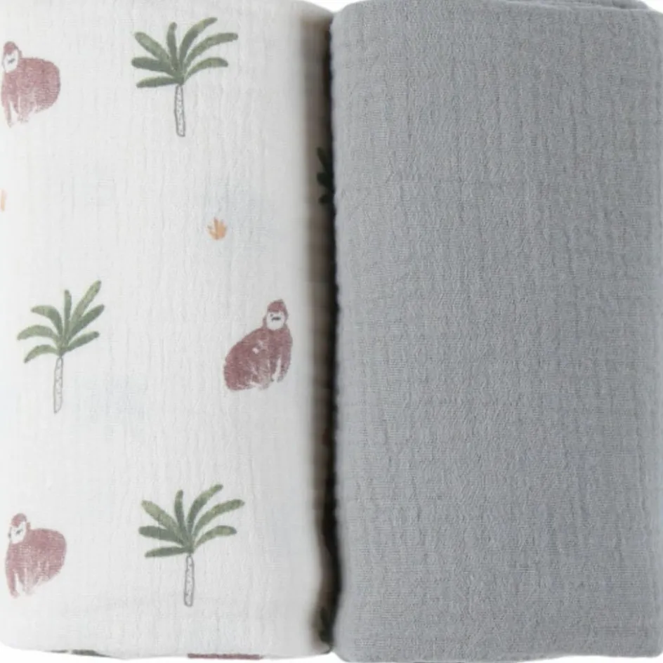 Best Noukie's Lot de 2 langes Cute gorilla (70 x 70 cm)