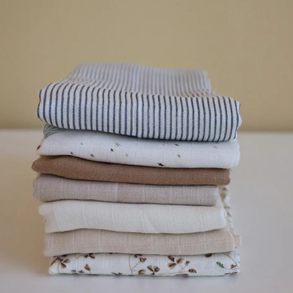 Lot de 3 langes en coton bio Classic Stripes Blue (70 x 70 cm)|Cam Cam Copenhagen Hot