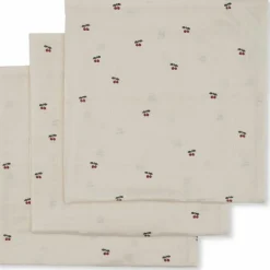Lot de 3 langes en mousseline Cherry Blush (65 x 65 cm)|Konges Slojd Discount