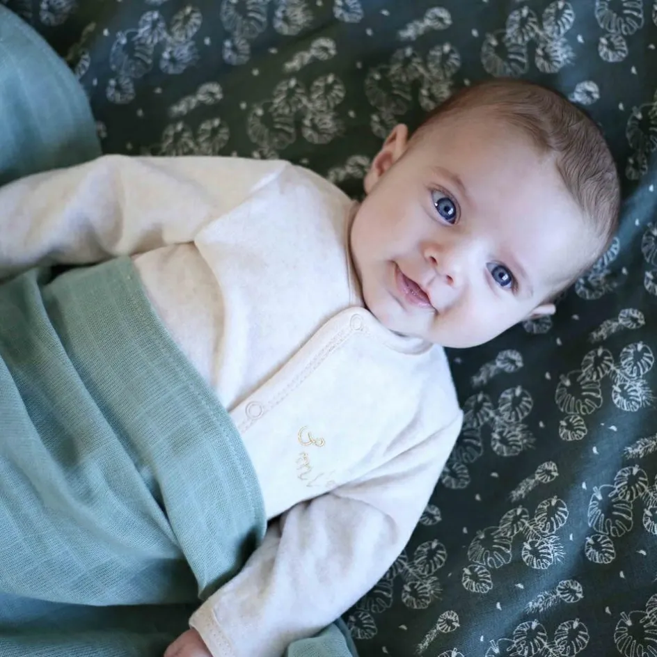 Best Trois Kilos Sept Lot de 3 langes en mousseline de coton Feuille (70 x 70 cm)