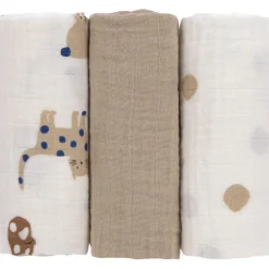 Lot de 3 langes Little Mateys bleu roi (60 x 60 cm)|Lässig Discount