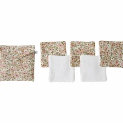 Discount BB & Co Lot de 5 lingettes avec pochette liberty et biscuit (10 x 10 cm)