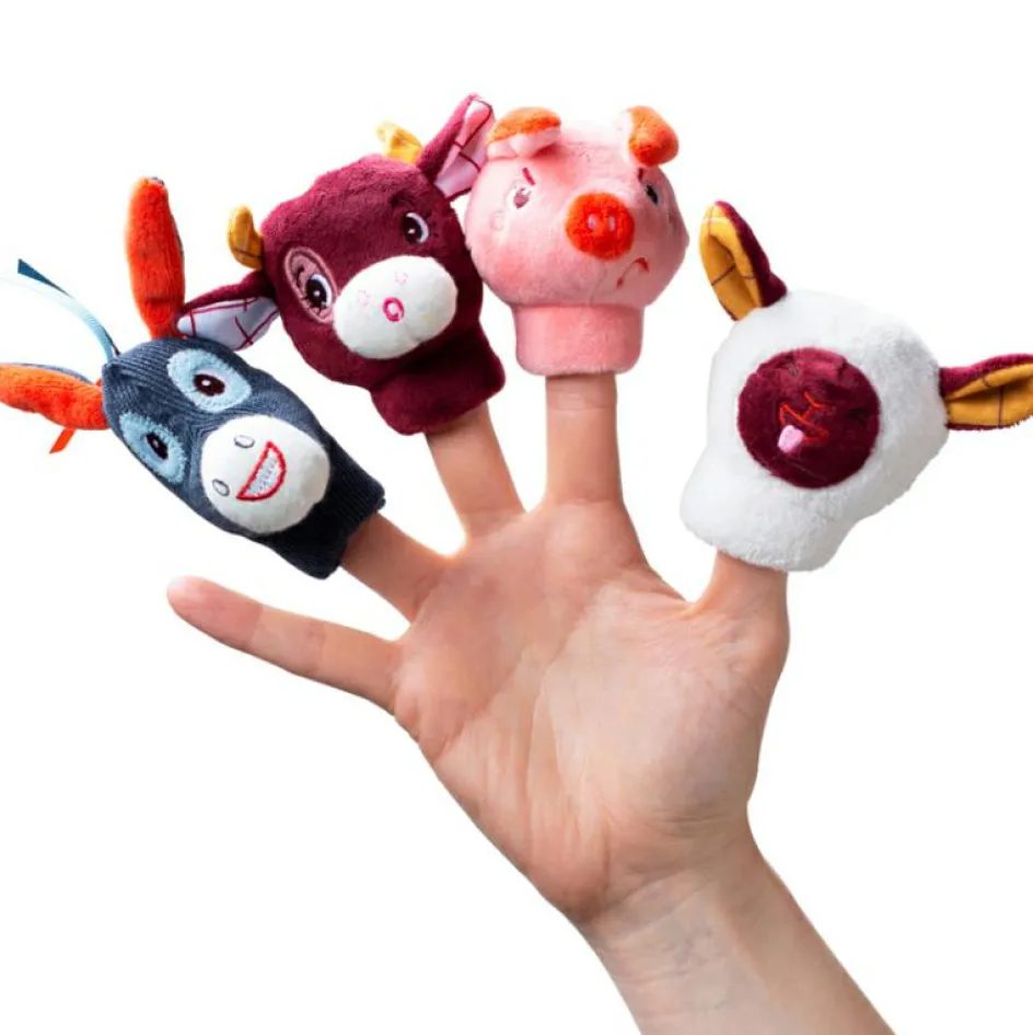 Lot de 4 marionnettes à doigt Ferme|Lilliputiens New