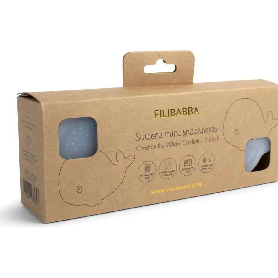 Lot de 2 mini boîtes à goûter en silicone Christian la Baleine Confettis|Filibabba Sale