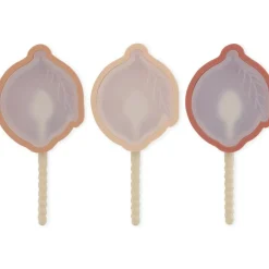 Lot de 3 moules à glaces citron en silicone rose mix|Konges Slojd Best