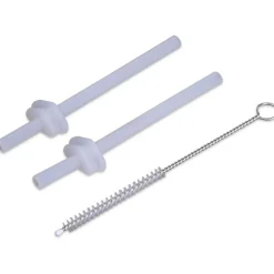 Clearance TUM TUM Lot de 2 pailles en silicone et une brosse