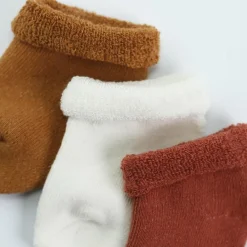 Lot de 3 paires de chaussettes Terracotta-Ecru-Camel (pointure 14-16)|Trois Kilos Sept Outlet