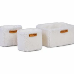 Lot de 3 paniers à suspendre table à langer Teddy écru|Childhome Clearance