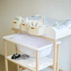 Lot de 3 paniers à suspendre table à langer Teddy écru|Childhome Clearance