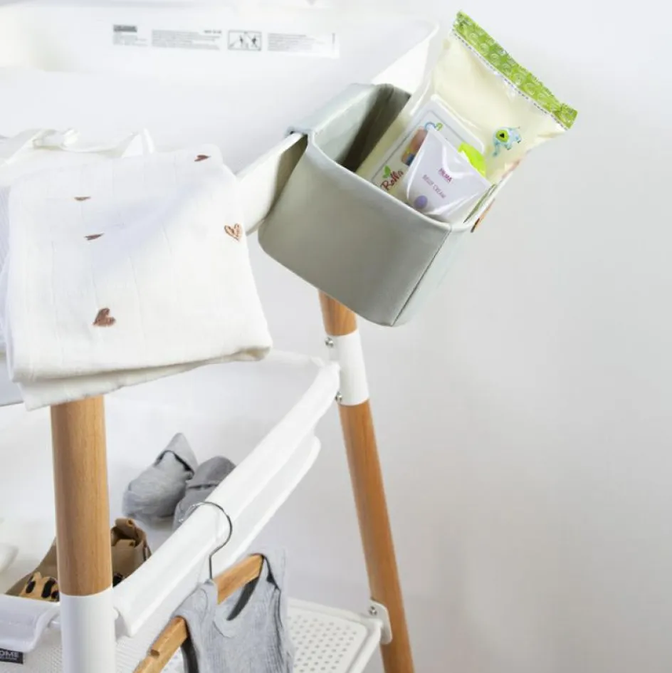 Lot de 3 paniers à suspendre table à langer Evolux gris clair|Childhome