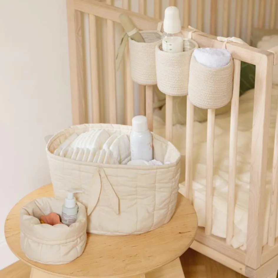 Lot de 3 paniers de berceau bamboo vanille (32 x 10 cm)|Lorena Canals Outlet