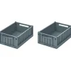 Outlet Liewood Lot de 2 petites caisses de rangement Weston S Whale blue