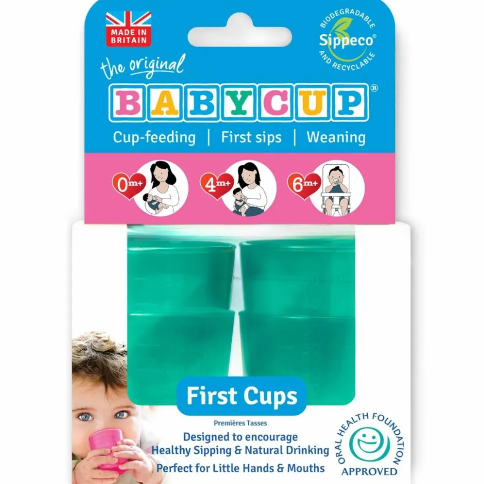 Babycup Lot de 4 petites tasses vertes