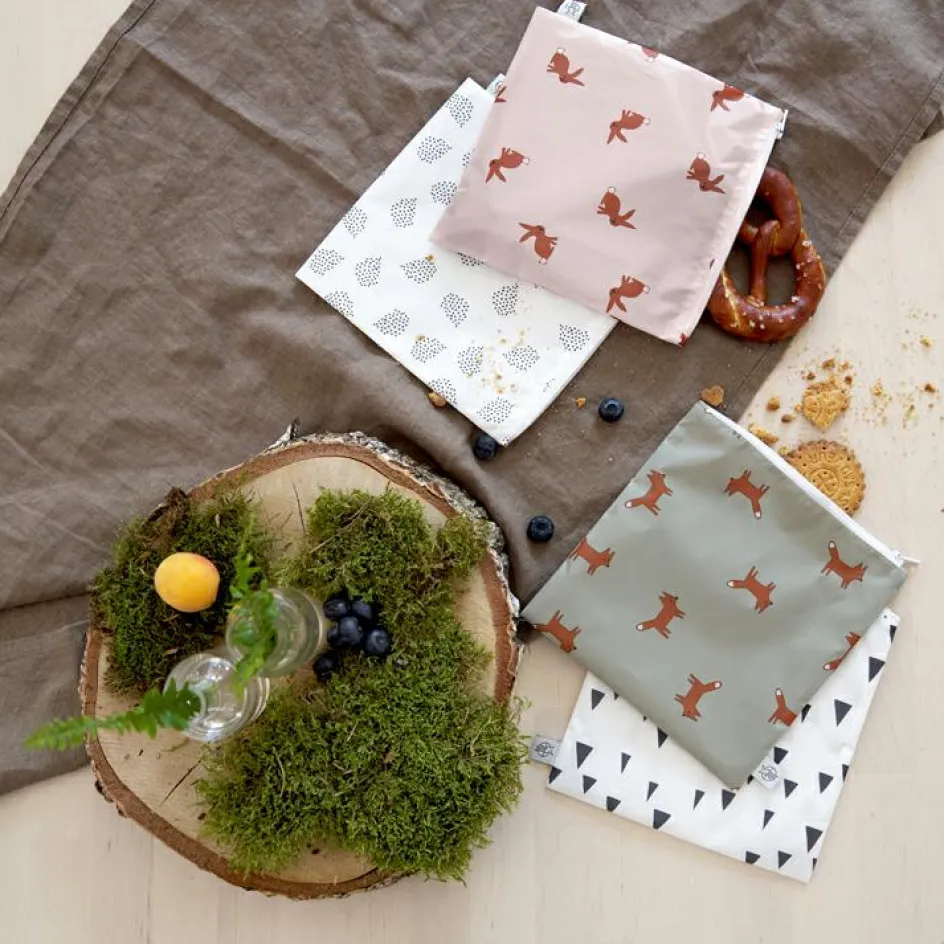 Sale Lässig Lot de 2 Pochettes à goûter Little Forest Lapin