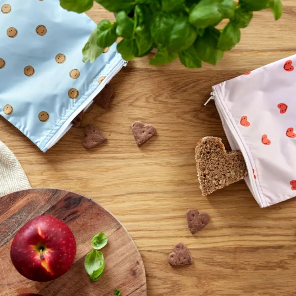 Lot de 2 pochettes pour Snack Happy Rascals Coeur|Lässig New