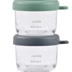 Clearance Béaba Lot de 2 portions verre 150 ml Mineral-Sage green