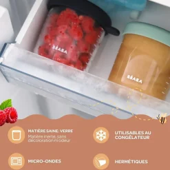 Clearance Béaba Lot de 2 portions verre 150 ml Mineral-Sage green