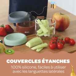 Clearance Béaba Lot de 2 portions verre 150 ml Mineral-Sage green