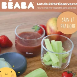 Clearance Béaba Lot de 2 portions verre 150 ml Mineral-Sage green