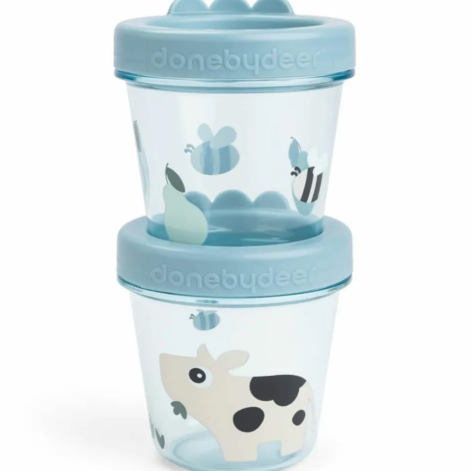 Lot de 2 pots de conservation Tiny farm Bleu|Done by Deer Best